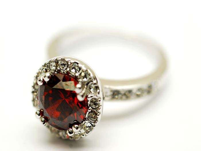 Stunning Garnet CZ Ring Size 8